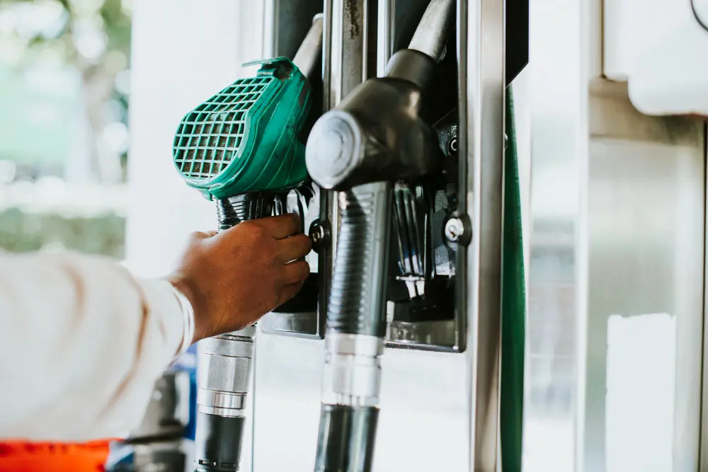 Fuel dispenser nozzles at a CNG refueling station